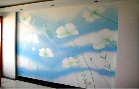 黄龙画墙绘怎么画好白云的蓬松感？