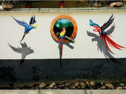 黄龙视觉错位-3D墙绘设计