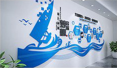 黄龙海浪主题文化墙如何设计？